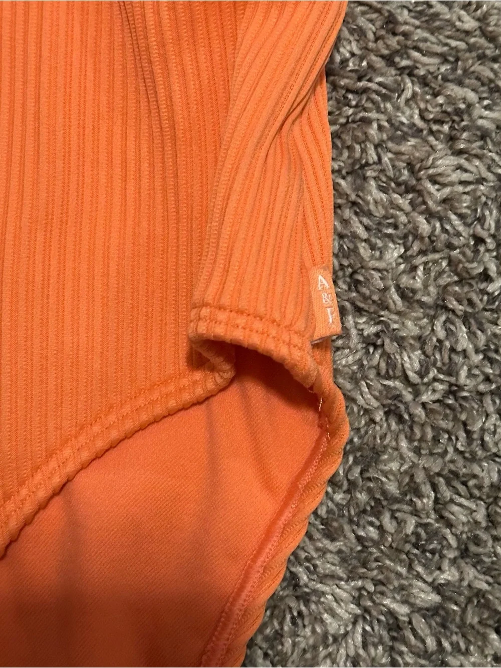 abercrombie kids Orange One-Shoulder Cutout Ribbed One-Piece Swimsuit